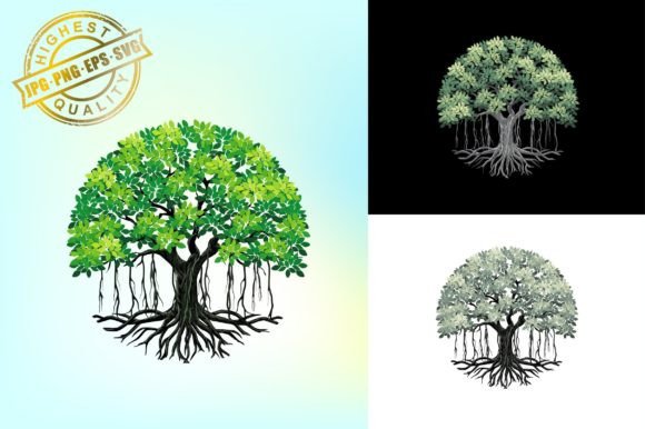 Banyan Tree Vector Illustration