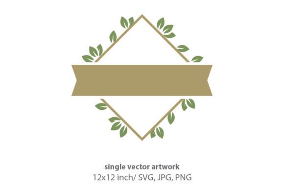 Blank Frame with Green Leaves Graphics