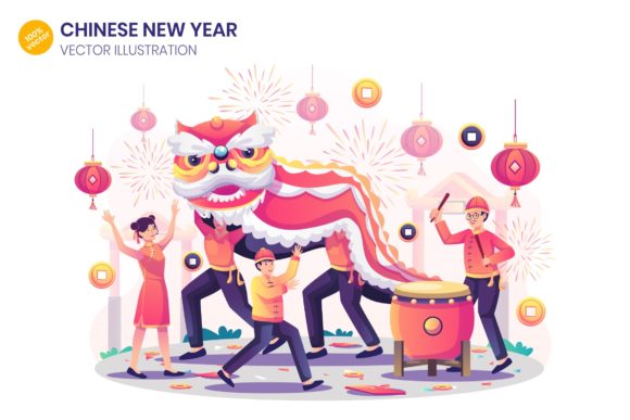Chinese New Year Flat Illustration