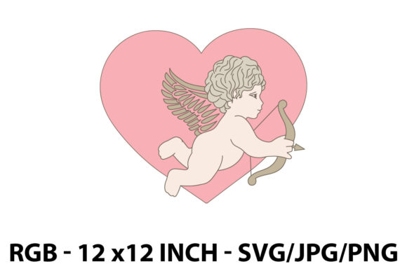 Cupid with Heart Graphics & Illustrations