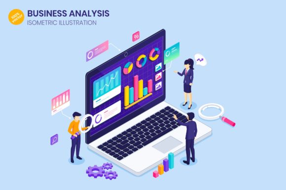Isometric Business Analysis Graphics and Illustrations