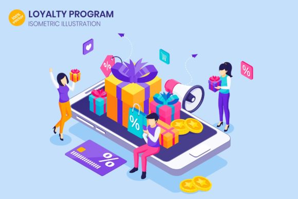 Isometric Loyalty Program Illustration Graphics