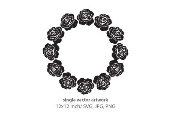 Roses Round Ornament Frame Graphics