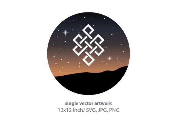 Starry Sky and Buddhist Knot Graphics