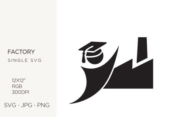 Student with Factory Building Graphics