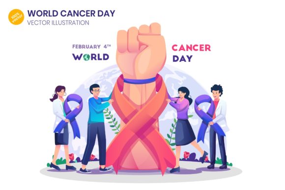World Cancer Day Flat Illustration Graphics